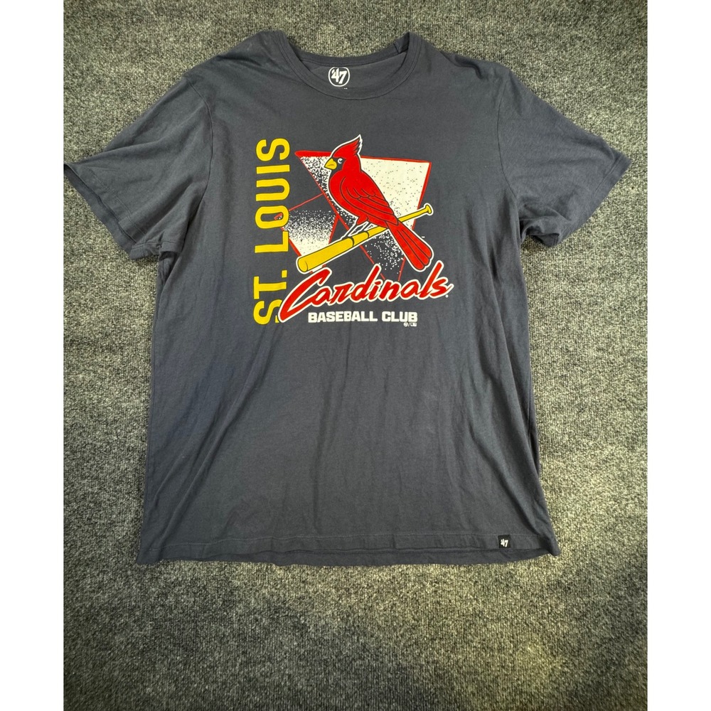 47 Brand St Louis Cardinals Baseball Club T-Shirt Mens XXL Navy Blue Cotton MLB